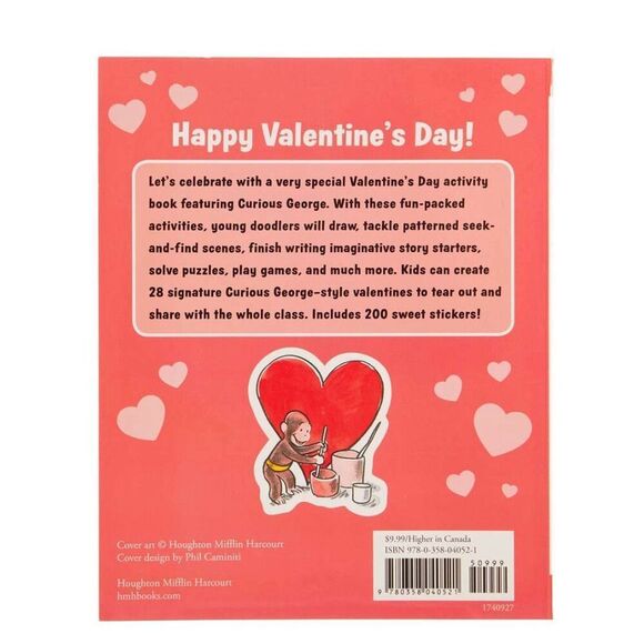 Curious George’s Valentine’s Day Activity Book Stickers Games Puzzles Doodle Fun - Picture 2 of 5